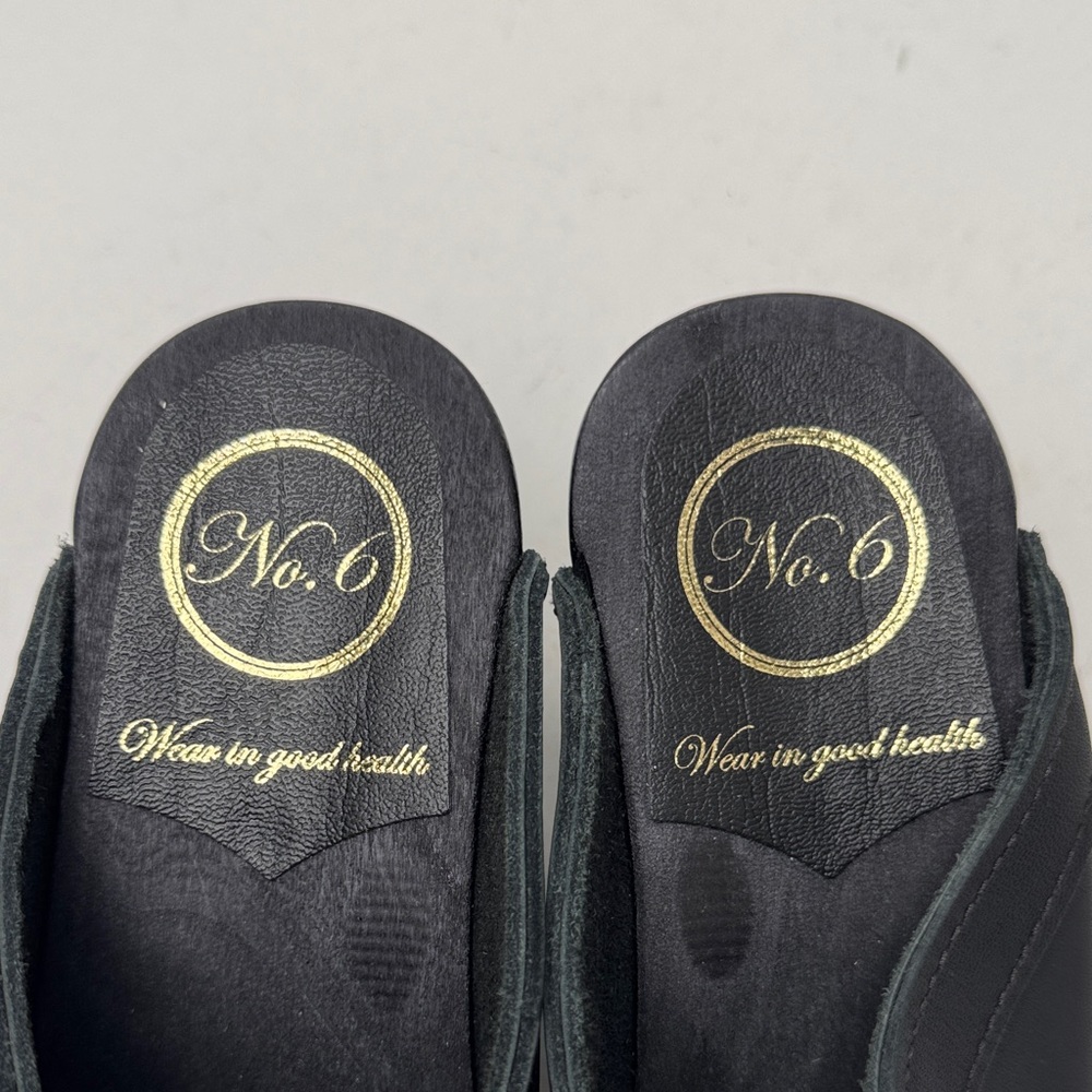 NO. 6 Store NWOB Old School Clog High Wooden Heel Black Leather Minimal Chic 38 - Picture 2 of 14